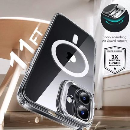 Esr Etui Classic Hybrid Kickstand Halolock Magsafe Tempered Glass Do Apple Iphone 16 Przezroczysty - zdjęcie 3