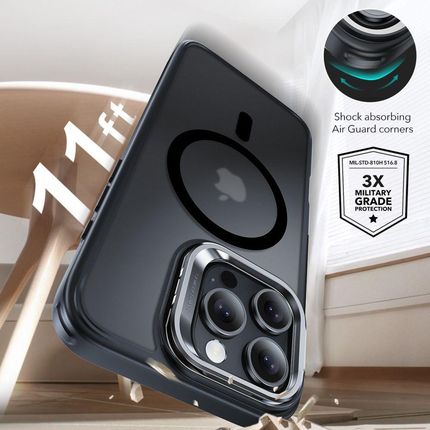Esr Etui Classic Hybrid Kickstand Halolock Magsafe Tempered Glass Do Apple Iphone 16 Pro Czarny Mat - zdjęcie 5