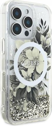 Guess Guhmp16Llfmwte Iphone 16 Pro 6 3 Quot Beżowy Beige Hardcase Liquid Glitter Flower Magsafe - zdjęcie 6