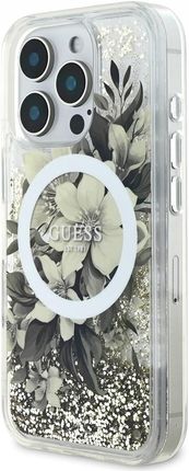 Guess Guhmp16Llfmwte Iphone 16 Pro 6 3 Quot Beżowy Beige Hardcase Liquid Glitter Flower Magsafe - zdjęcie 5