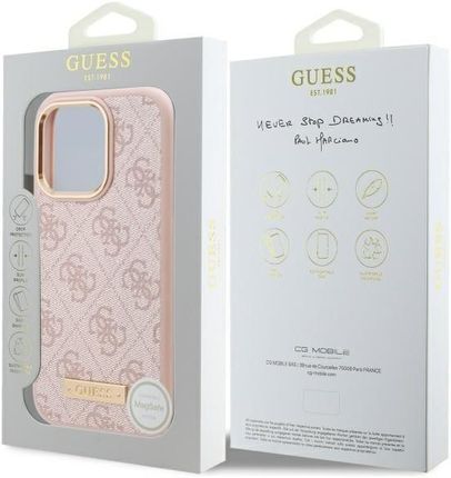 Guess Guhmp16Xu4Gprp Iphone 16 Pro Max 6 9 Quot Różowy Pink Hardcase 4G Logo Plate Magsafe - zdjęcie 3