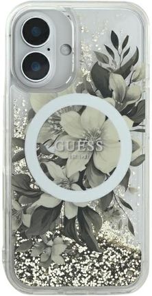 Guess Guhmp16Slfmwte Iphone 16 6 1 Beżowy Beige Hardcase Liquid Glitter Flower Magsafe - zdjęcie 5