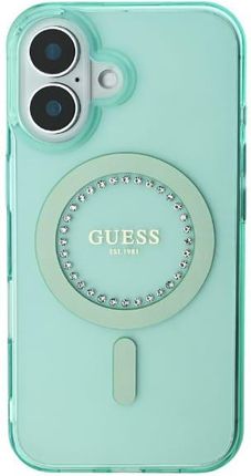 Guess Guhmp16Lpftdten Iphone 16 Pro 6 3 Quot Zielony Green Hardcase Iml Rhinestones Magsafe - zdjęcie 2