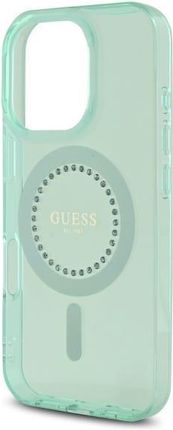 Guess Guhmp16Lpftdten Iphone 16 Pro 6 3 Quot Zielony Green Hardcase Iml Rhinestones Magsafe - zdjęcie 3