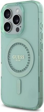 Guess Guhmp16Lpftdten Iphone 16 Pro 6 3 Quot Zielony Green Hardcase Iml Rhinestones Magsafe - zdjęcie 4