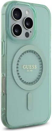 Guess Guhmp16Lpftdten Iphone 16 Pro 6 3 Quot Zielony Green Hardcase Iml Rhinestones Magsafe - zdjęcie 5