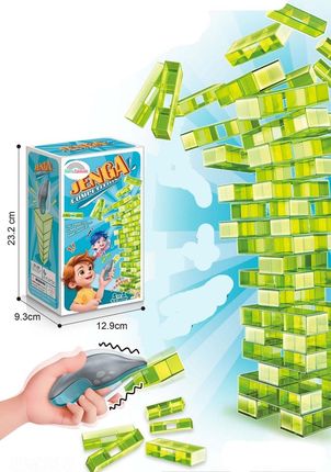 Jenga 2.0 z wibrująca myszka Gra zręcznościowa chwiejąca się wieża klocki - zdjęcie 2