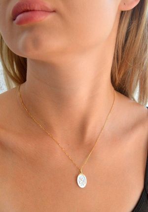 Diament Złota zawieszka 585 medalik z masą perłową Aniołek AR522-0159 - zdjęcie 3