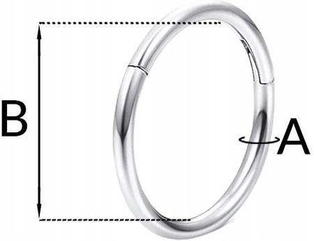 Bizu Piercing Kolczyk Clicker srebrny Stal ch. 316 L. Kółko Helix Lobe 1.2/8 - zdjęcie 4