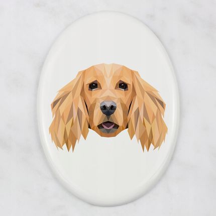 Art-Dog Cocker Spaniel Angielski Pamiątkowa Płytka Ceramiczna Z Psem Geometrycznym - zdjęcie 4