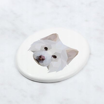 Art-Dog Fiński Lapphund Pamiątkowa Płytka Ceramiczna Z Psem Geometrycznym, Ornament - zdjęcie 4