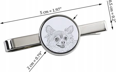 Art-Dog Chihuahua długowłosy spinka do krawata z psem, z Twoim zdjęciem - zdjęcie 3
