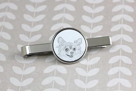 Art-Dog Chihuahua długowłosy spinka do krawata z psem, z Twoim zdjęciem - zdjęcie 5