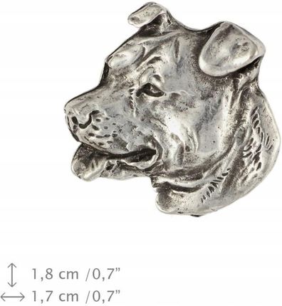 Art-Dog Amstaf Amstaff broszka typu pin z psem w pudełku prezentowym, przypinka - zdjęcie 3