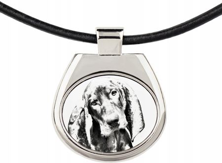 Art-Dog Black and tan coonhound zawieszka na rzemieniu z psem naszyjnik ze zdjęciem - zdjęcie 2