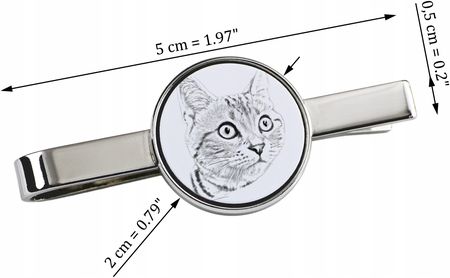 Art-Dog Kot Amerykański krótkowłosy spinka do krawata z kotem, z Twoim zdjęciem - zdjęcie 3