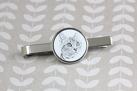 Art-Dog Kot Amerykański krótkowłosy spinka do krawata z kotem, z Twoim zdjęciem - zdjęcie 5