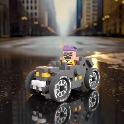 Marioinex Waffle Mini Samochody Old Timer Jeremy 50El. Grey Wyścigi 2W1 - zdjęcie 5