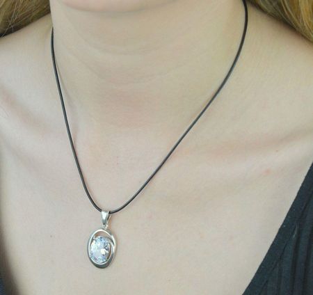 Diament Rzemień skórzany czarny 2mm srebrne zapięcie (DIARZE4780925) - zdjęcie 3