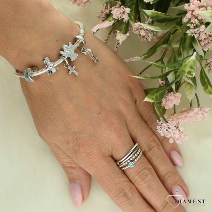 Diament Charms Moments srebrny 925 kluczyk - zdjęcie 2