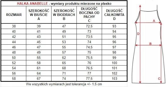 MEWA Lingerie Halka damska Anabelle Kolor Beżowy Rozmiar 58