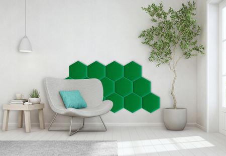 Smartlife Panele Tapicerowane Na Ścianę Heksagon Magic Velvet Zielony 26x30 - zdjęcie 3