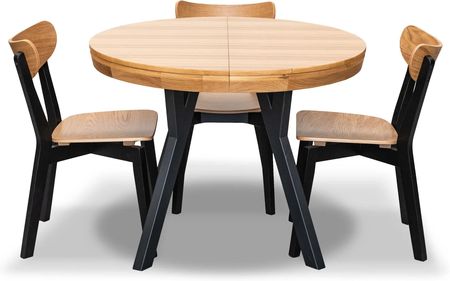 Zestaw Mebli: Stół Okrągły Fi 100Cm Rozkładany Loft Iii + 4 Krzesła Jack - zdjęcie 4