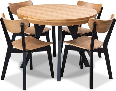 Zestaw Mebli: Stół Okrągły Fi 100Cm Rozkładany Loft Iii + 4 Krzesła Jack - zdjęcie 2