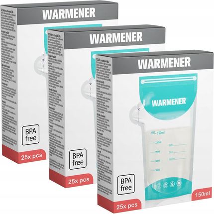 Warmener Woreczki Do Przechowywania Pokarmu Mleka Mrożenia Sterylne 150Ml 25Szt/ - zdjęcie 6