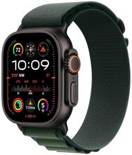 Zdjęcie Apple Watch Ultra 2 GPS + Cellular Koperta z tytanu czarna 49mm opaska Alpine ciemnozielony Rozmiar M (MX4R3GKA) - Toruń
