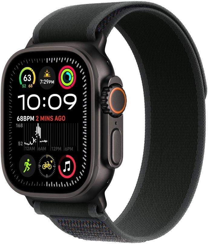 Zdjęcie Produkt z outletu: Apple Watch Ultra 2 GPS + Cellular Koperta z tytanu czarna 49mm opaska Trail czarny Rozmiar S/M (MX4U3RBA) - Działoszyn