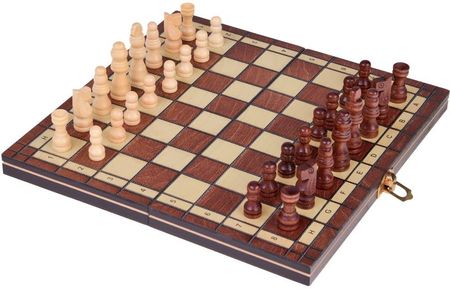 Drewniane Szachy Warcaby Tryktrak 3w1 dwustronna plansza GR0692 - zdjęcie 4