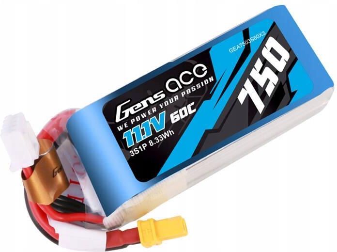 Zdjęcie Gens Ace Akumulator 750Mah 11.1V 60C 3S1P Lipo Z Konektorem xt30 - Busko-Zdrój