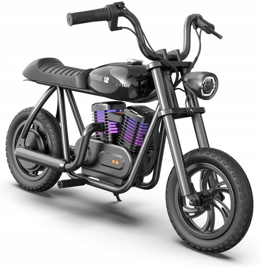 Zdjęcie Hyper Gogo Pioneer 12 Plus Elektryczny Motocykl Chopper Dla Dzieci Czarny 24V 5.2Ah 160W Z Oponami 12X3 Zasięg 12Km - Warszawa