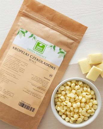 Green Essence Kropelki Czekoladowe Biała Czekolada 24% 250g Dropsy Łezki Dekoracja - zdjęcie 2