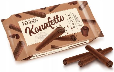 Roshen Konafetto Rurki Waflowe Z Nadzieniem Kakaowym 140g - zdjęcie 3