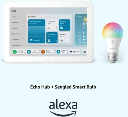 Asystent głosowy AMAZON Echo Hub 8 Biały - zdjęcie 5