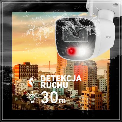 Zestaw monitoringu bezprzewodowego WiFi - 4 kamery 5 Mpx, IR + światło LED, z mikrofonem WIFI-KIT-4CH-5M-II-L - zdjęcie 2