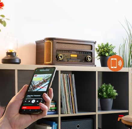 Gramofon Memphis BT CD DAB+ FM USB ciemne drewno - zdjęcie 4