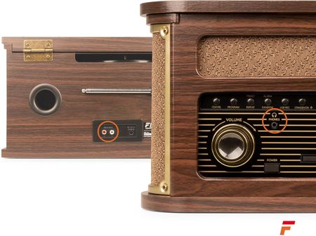Gramofon Memphis BT CD DAB+ FM USB ciemne drewno - zdjęcie 6