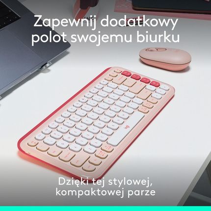 Klawiatura Logitech POP ICON Combo Różowy (920013142) - zdjęcie 2