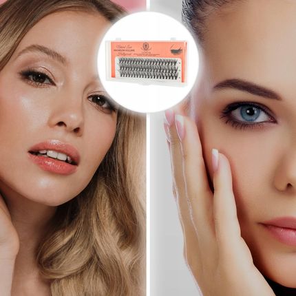 Lewer Kępki Rzęsy Eyelash Hollywood Maximum Volume 10,12,14mm Naturalne Jedwabne - zdjęcie 3