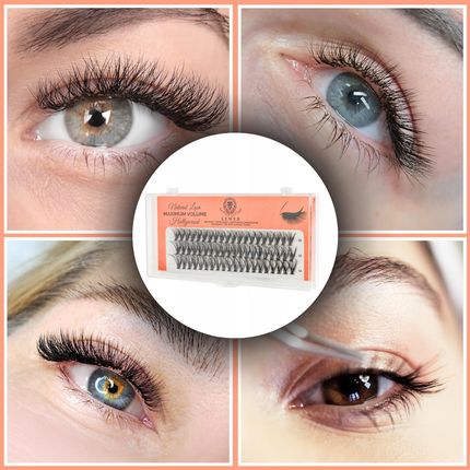 Lewer Kępki Rzęsy Eyelash Hollywood Maximum Volume 10,12,14mm Naturalne Jedwabne - zdjęcie 2