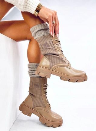 Workery z elastyczną cholewką CALLING KHAKI 40 - zdjęcie 3