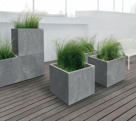 Prosperplast Doniczka Sierra Case Beton Effect 77cm Czarny Beton - zdjęcie 2