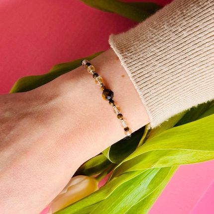 Bransoletka Zodiak Znak Bliźnięta Cytryn Tygrysie Oko Ariannastore Na Nici - zdjęcie 6