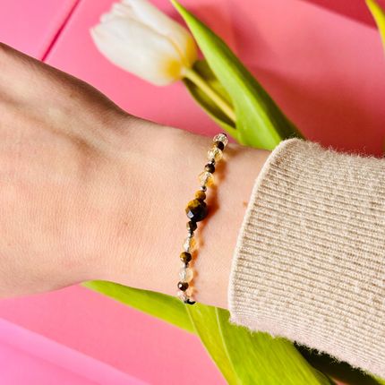 Bransoletka Zodiak Znak Bliźnięta Cytryn Tygrysie Oko Ariannastore Na Nici - zdjęcie 5