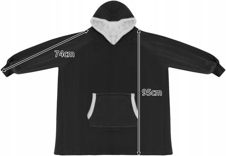 Koc Bluza Oversize Ciepła Gruba Kocobluza 2w1 XXL Futrzak z Kapturem Długa - zdjęcie 5