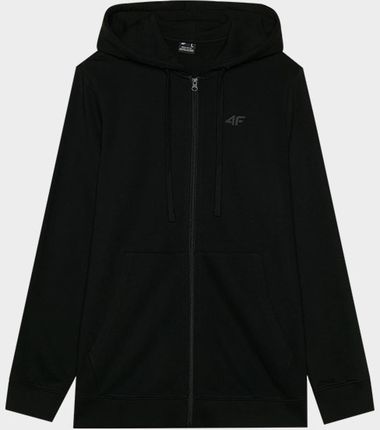 Męska bluza dresowa rozpinana z kapturem 4F 4FWMM00TSWSM1768 czarna - zdjęcie 2