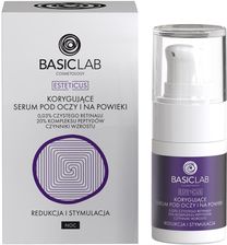 Zdjęcie BASICLAB - Korygujące serum pod oczy z retinalem, Redukcja i Stymulacja, 15ml - Pieniężno